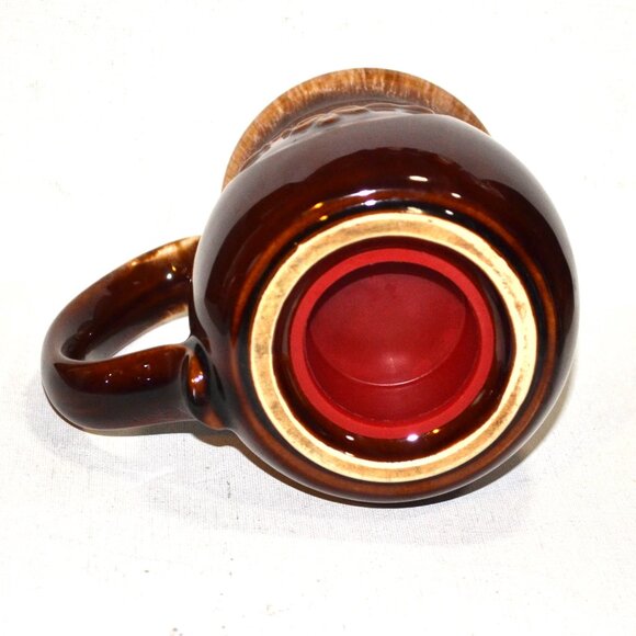 Two Pieces Of Vintage Hull Pottery Brown White Cheese Shaker Creamer - Picture 5 of 12